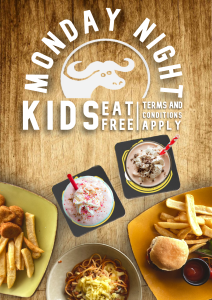 KIDS EAT FREE MONDAY POSTER